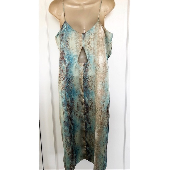 Catherine Gee Turquosie Snake Print Silk Dress - Picture 2 of 7